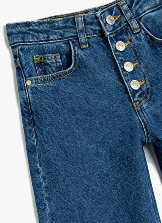 Koton Normal Bel Koyu İndigo Kadın Denim Pantolon 5WKG40088AD