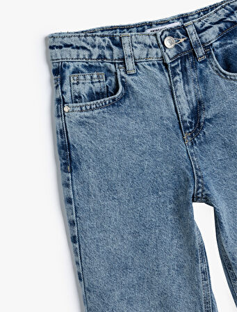 Kot Pantolon Beli ve Paçası Lastikli Pamuklu - Jegging Jean 