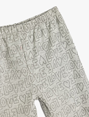 Tayt Kalp Baskı Detaylı Beli Lastikli