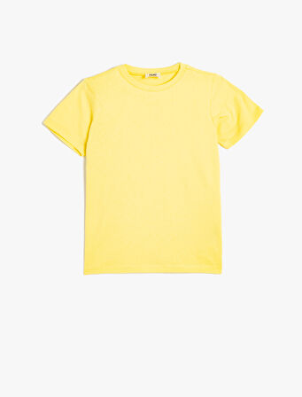 Basic Tişört Kısa Kollu Bisiklet Yaka Pamuklu