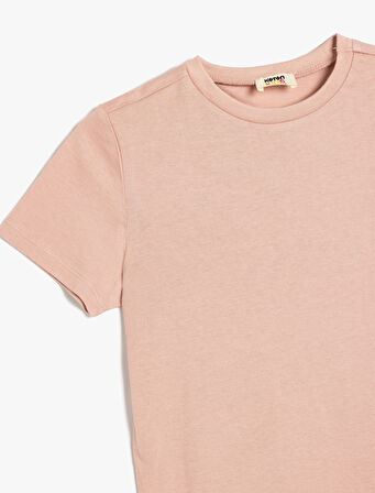 Basic Tişört Kısa Kollu Bisiklet Yaka Pamuklu