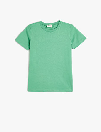 Basic Tişört Kısa Kollu Bisiklet Yaka Pamuklu