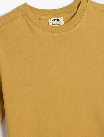 Basic Oversize Tişört Kısa Kollu Bisiklet Yaka Pamuklu