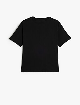 Basic Oversize Tişört Kısa Kollu Bisiklet Yaka Pamuklu