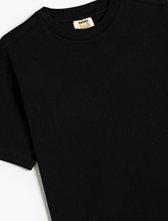 Basic Oversize Tişört Kısa Kollu Bisiklet Yaka Pamuklu