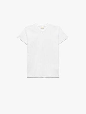 Basic Tişört Kısa Kollu Bisiklet Yaka Pamuklu