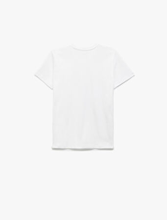 Basic Tişört Kısa Kollu Bisiklet Yaka Pamuklu