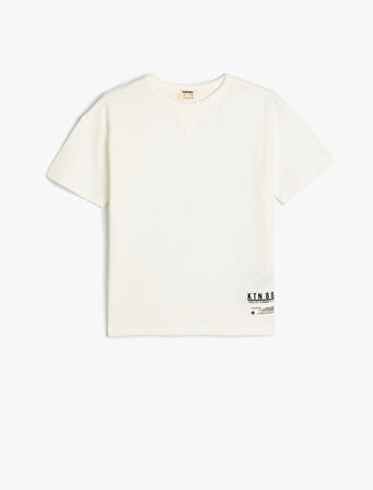 Basic Tişört Kısa Kollu Bisiklet Yaka Dokulu Pamuklu