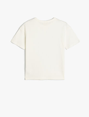 Basic Tişört Kısa Kollu Bisiklet Yaka Dokulu Pamuklu