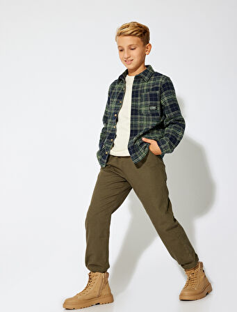 Oduncu Gömlek Çift Kapaklı Cepli Uzun Kollu