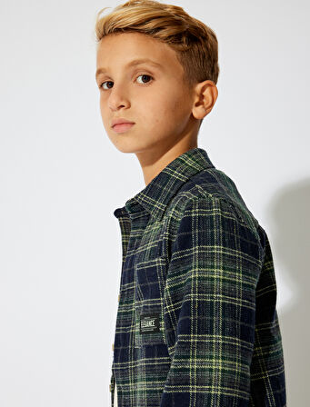 Oduncu Gömlek Çift Kapaklı Cepli Uzun Kollu