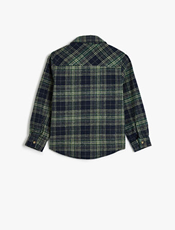 Oduncu Gömlek Çift Kapaklı Cepli Uzun Kollu