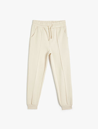 Jogger Eşofman Altı Beli Bağlamalı Şardonlu