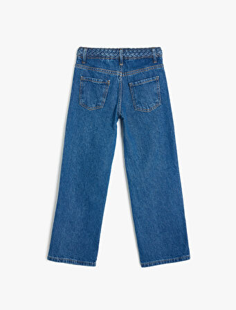 Kot Pantolon Düz Paça Cepli Pamuklu- Straight Jean