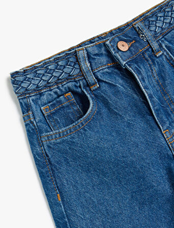 Kot Pantolon Düz Paça Cepli Pamuklu- Straight Jean