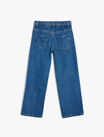 Kot Pantolon Düz Paça Cepli Pamuklu- Straight Jean