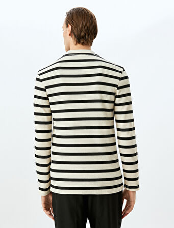 Polo Yaka Kazak Dokulu Pamuk Karışımlı