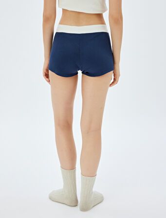 Boxer Pijama Altı Renk Kontrastlı Düğmeli Pamuklu