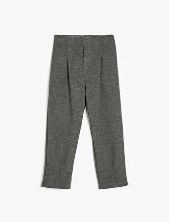 Basic Pantolon Beli Lastikli Pile Detaylı