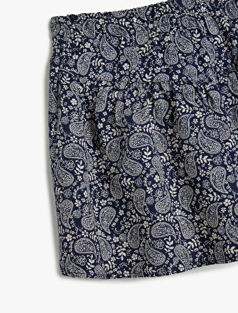 Beli Lastikli Desenli Viskon Etek