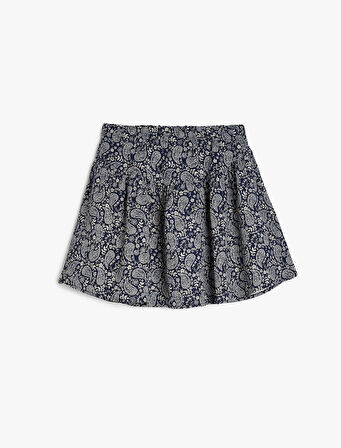 Beli Lastikli Desenli Viskon Etek