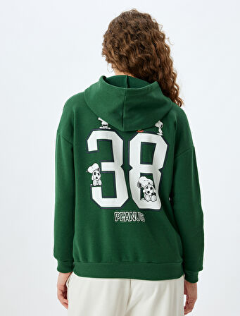 Snoopy Kapüşonlu Sweatshirt Lisanslı Arkası Baskılı