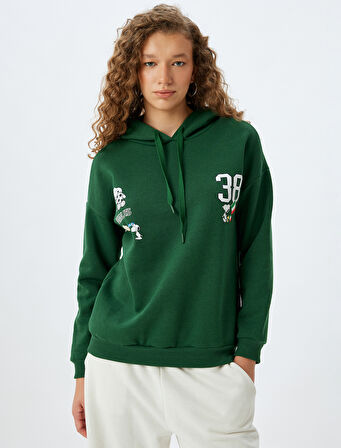Snoopy Kapüşonlu Sweatshirt Lisanslı Arkası Baskılı