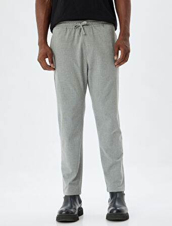 Beli Bağcıklı Pantolon Cep Detaylı Viskon Karışımlı