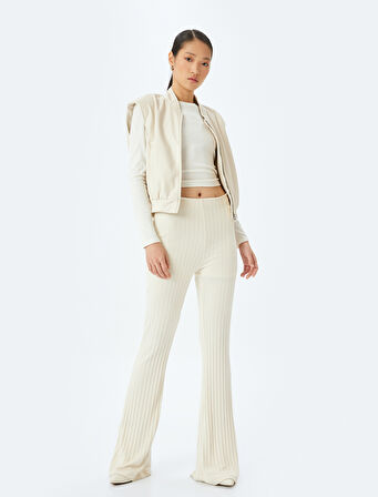 Cepli Fermuarlı Crop Kolsuz Suni Deri Ceket