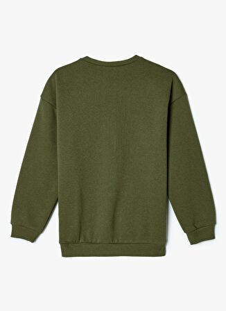 Koton Baskılı Erkek Haki Sweatshırt 5WKB10421TK