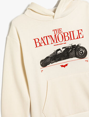 Batman Kapşonlu Sweatshirt Lisanslı Kanguru Cepli Şardonlu