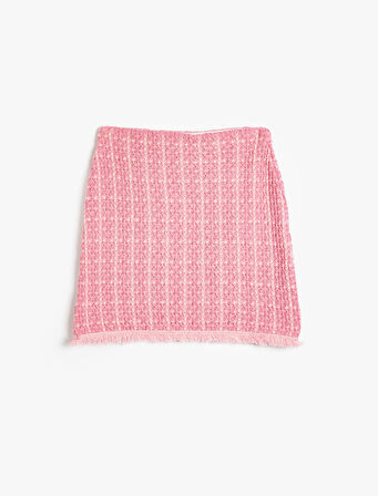 Tüvit Etek Cep ve Düğme Detaylı Püsküllü 