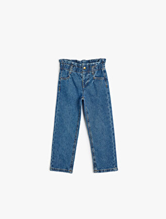 Kot Pantolon Cepli Beli Lastikli - Regular Jean
