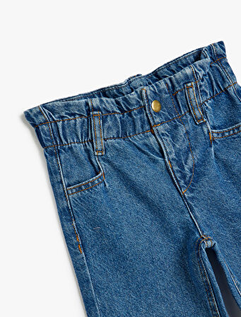 Kot Pantolon Cepli Beli Lastikli - Regular Jean