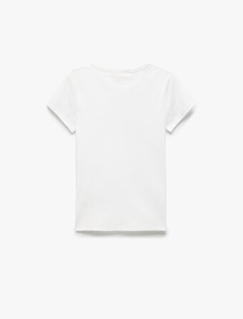 Slim Fit Pamuklu Kısa Kollu Bisiklet Yaka Kadın Basic Tişört