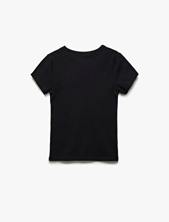 Slim Fit Pamuklu Kısa Kollu Bisiklet Yaka Kadın Basic Tişört