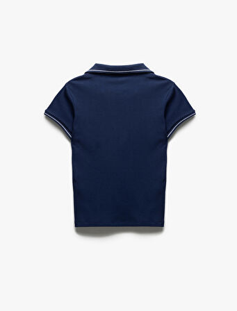 Pamuklu Slim Fit Çizgili Kısa Kollu Polo Yaka Tişört