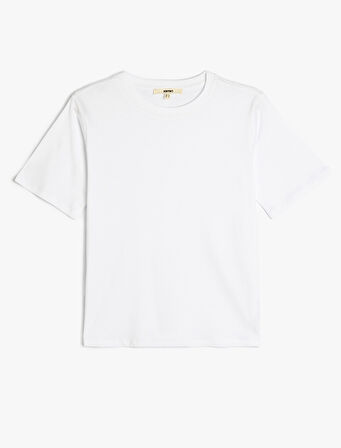 Regular Fit Kısa Kollu Bisiklet Yaka Pamuklu Basic Tişört