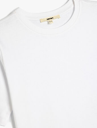 Regular Fit Kısa Kollu Bisiklet Yaka Pamuklu Basic Tişört