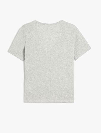 Pamuklu Kısa Kollu Basic V Yaka Tişört