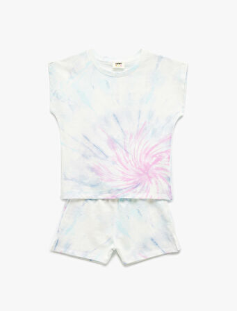 Pamuklu Desenli 2'li Tişört ve Şort Seti