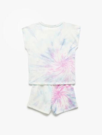 Pamuklu Desenli 2'li Tişört ve Şort Seti