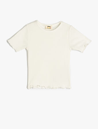 Bisiklet Yaka Kısa Kollu Pamuklu Basic Tişört