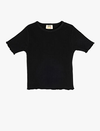 Bisiklet Yaka Kısa Kollu Pamuklu Basic Tişört