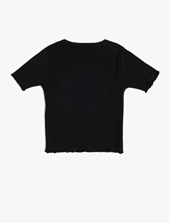 Bisiklet Yaka Kısa Kollu Pamuklu Basic Tişört