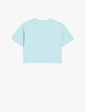 Bisiklet Yaka Anime Baskılı Pamuklu Kısa Kollu Tişört