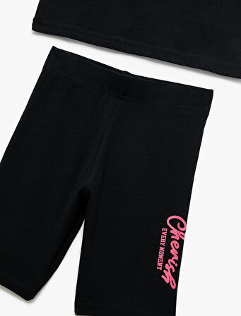 Pamuklu 2'li Baskılı Atlet ve Tayt Seti 