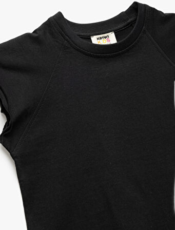 Basic Tişört Kısa Kollu Bisiklet Yaka Pamuklu