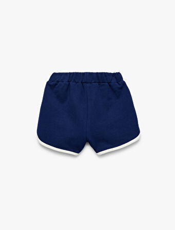 Pamuklu Beli Bağlamalı Baskılı Şort