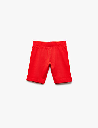 Pamuklu Beli Lastikli Basic Kısa Tayt